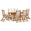 vidaXL Ensemble &agrave; Manger de jardin 7pcs bois d'acacia solide textil&egrave;ne