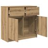 vidaXL Buffet avec tiroir ch&ecirc;ne artisanal 80x34x76cm bois d'ing&eacute;nierie