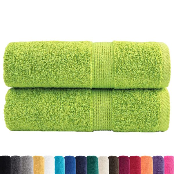 vidaXL Serviettes de toilette Premium SOLUND 2 pièces Vert pomme 30 x 30 cm 600 g/m²
