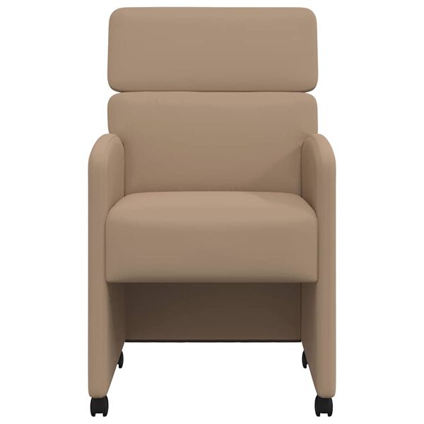 vidaXL Chaises de Salle &agrave; Manger avec Roues 2 pcs Cappuccino