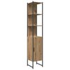 vidaXL Ensemble de mobilier de salle de bain avec &eacute;tag&egrave;re 3 pcs Marron