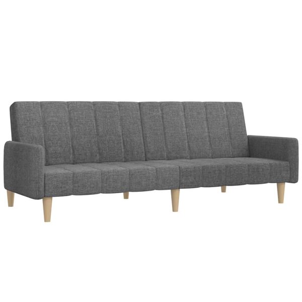 vidaXL Canap&eacute;-lit &agrave; 2 places Gris clair Tissu