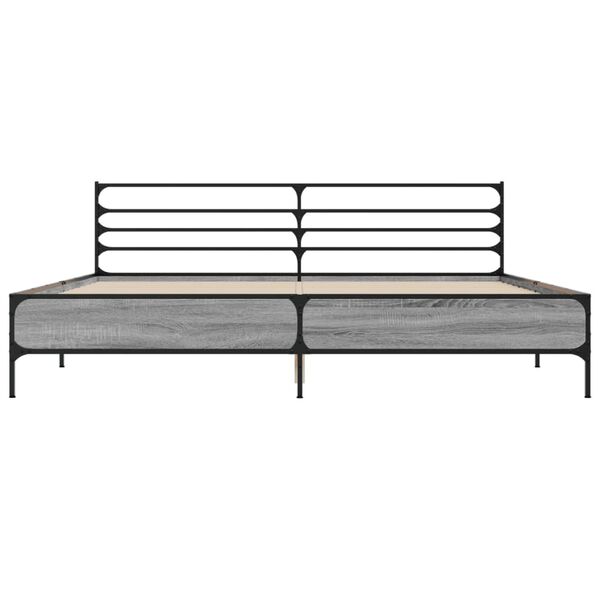 vidaXL Cadre de lit sans matelas sonoma gris 200x200 cm