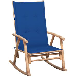 vidaXL Chaise &agrave; bascule avec coussin Bambou