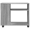 vidaXL Table d'appoint avec roues sonoma gris bois d'ing&eacute;nierie