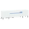 vidaXL Meuble TV LED Blanc Bois d'ing&eacute;nierie
