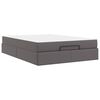vidaXL Cadre de lit avec matelas avec matelas 2 pcs Gris PVC