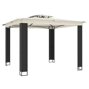 vidaXL Tonnelle &agrave; double toit cr&egrave;me 2,94x2,94 m acier