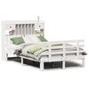 vidaXL Lit biblioth&egrave;que sans matelas blanc 135x190 cm bois pin massif