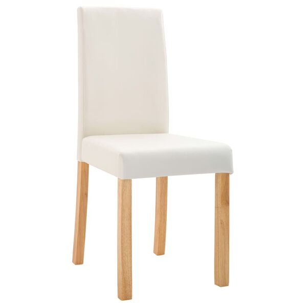 vidaXL Chaises &agrave; manger lot de 2 cr&egrave;me similicuir