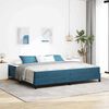 vidaXL Lit &agrave; ressorts avec matelas Bleu fonc&eacute; 200 x 220 cm tissu