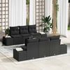 vidaXL Ensemble de canap&eacute; de jardin avec coussin 8 pcs Noir polyrotin