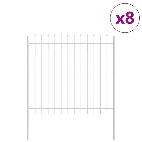 vidaXL Cl&ocirc;ture de jardin 8 pcs Blanc 13,6 x 1,5 m