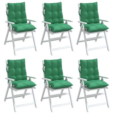 vidaXL Coussins de chaise à dossier bas lot de 6 vert tissu oxford