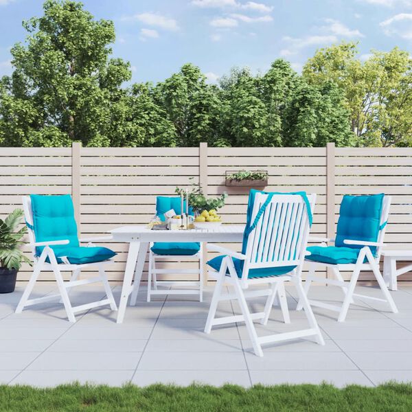 vidaXL Coussins de chaise &agrave; dossier bas lot de 4 turquoise