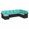 vidaXL Ensemble de canap&eacute; de jardin 8 pc Noir Poly rotin