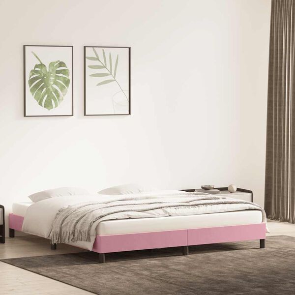 vidaXL Cadre de lit sans matelas rose 180x220 cm velours