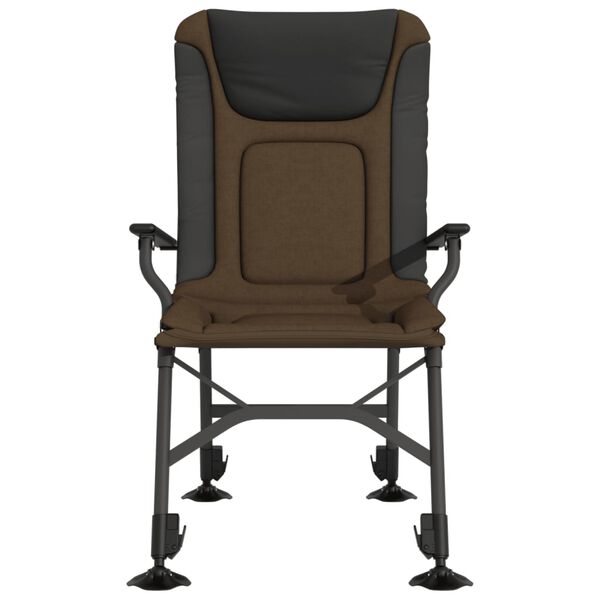 vidaXL Chaise de p&ecirc;che avec accoudoir pliable taupe