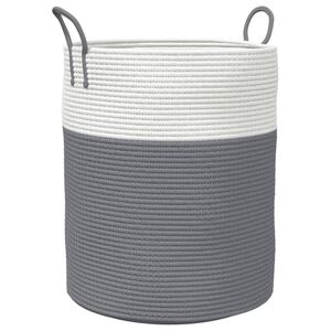 vidaXL Panier de rangement gris et blanc &Oslash;38x46 cm coton