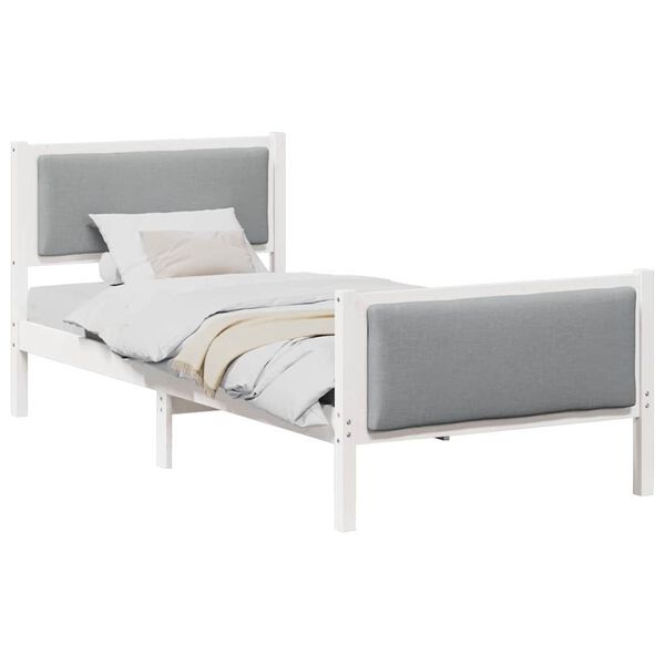 vidaXL Cadre de lit avec t&ecirc;te de lit Gris clair 100 x 200 cm tissu