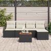 vidaXL Ensemble de canapé de jardin avec coussin 6 pcs Noir polyrotin