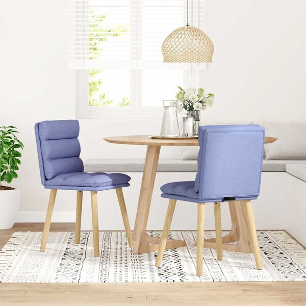 vidaXL Chaises à manger lot de 2 bleu jean tissu