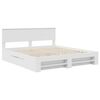 vidaXL Cadre de lit Blanc 200 x 200 cm Bois d'ing&eacute;nierie