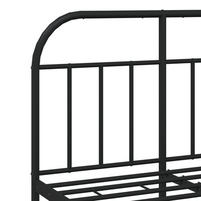 vidaXL Cadre de lit métal sans matelas avec tête de lit noir 120x190cm