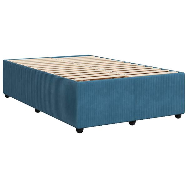 vidaXL Cadre de lit sans matelas bleu 120x190 cm velours
