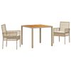vidaXL Ensemble de salle &agrave; manger pour jardin 3 pc Beige polyrotin