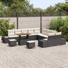 vidaXL Ensemble de canapé de jardin 13 pcs Noir Poly rotin