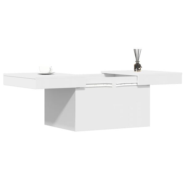 vidaXL Table basse blanc 80x55x40 cm bois d'ing&eacute;nierie