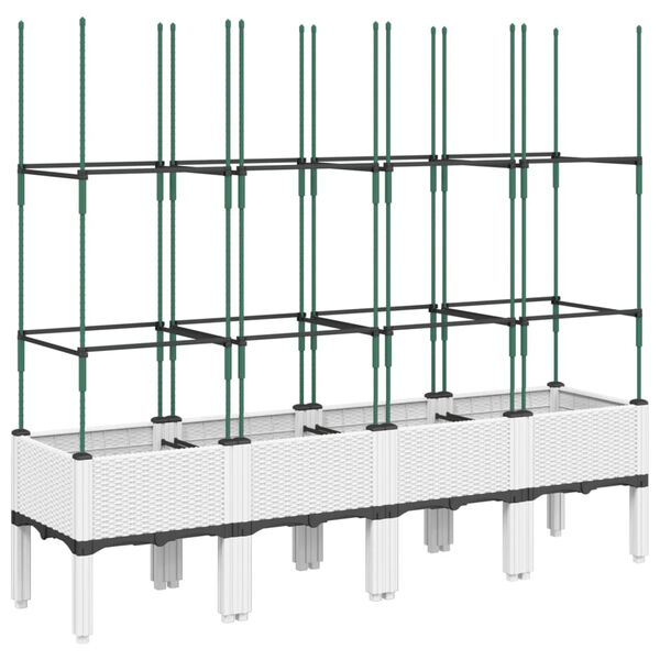 vidaXL Jardini&egrave;re avec treillis blanc 160x40x142,5 cm PP