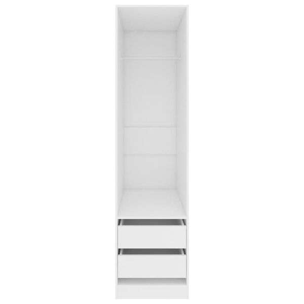 vidaXL Garde-robe avec tiroirs Blanc 50x50x200 cm Bois d'ing&eacute;nierie