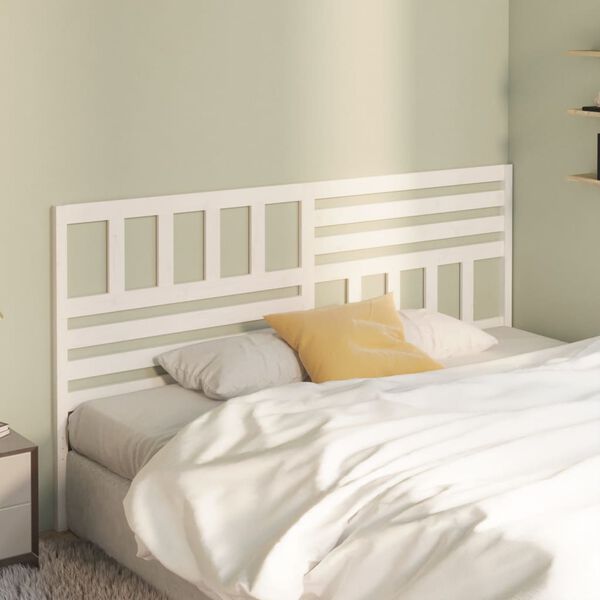 vidaXL T&ecirc;te de lit Blanc 186x4x100 cm Bois massif de pin