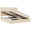 vidaXL Lit avec rangement et matelas Cr&egrave;me 180 x 200 cm tissu