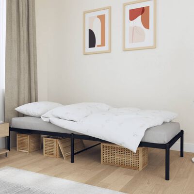 vidaXL Cadre de lit métal sans matelas noir 90x190 cm