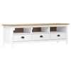 vidaXL Meuble TV Hill Range Blanc 158x40x47 cm Bois de pin solide