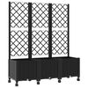 vidaXL Bac de jardin avec treillis et roues Noir 120 x 40 x 146 cm PP