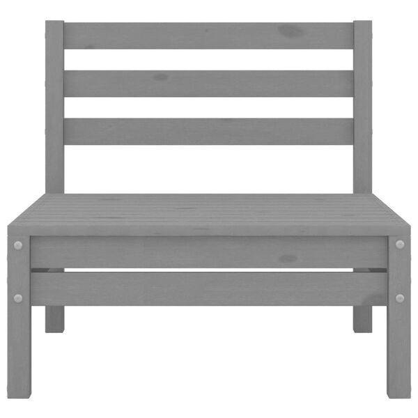 vidaXL Salon de jardin 3 pcs Gris Bois de pin massif