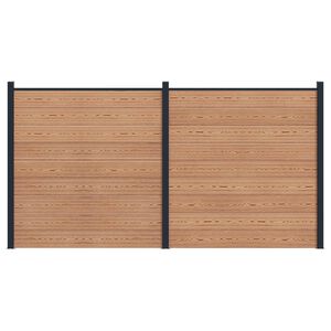 vidaXL Ensemble de Cl&ocirc;ture 2 pcs 353 x 186 cm WPC et Aluminium Marron