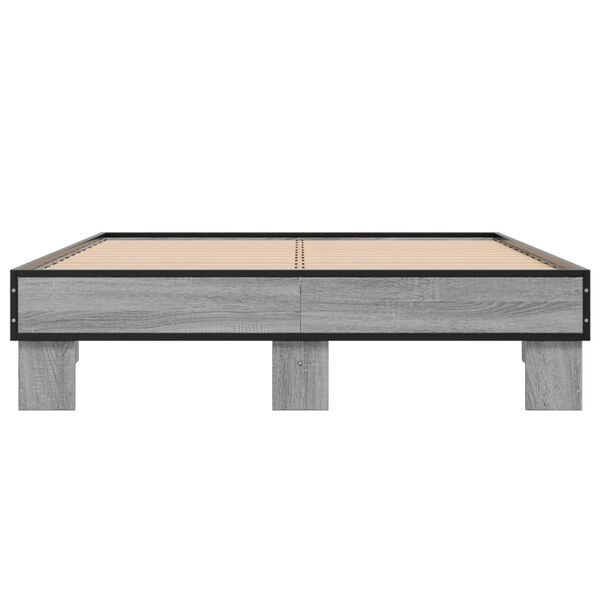 vidaXL Cadre de lit sans matelas sonoma gris 140x200 cm