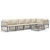 vidaXL Salon de jardin 7 pcs avec coussins anthracite r&eacute;sine tress&eacute;e