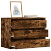 vidaXL Commode d'angle ch&ecirc;ne fum&eacute; 80x41x58 cm bois d'ing&eacute;nierie