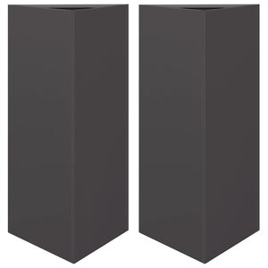 vidaXL Jardini&egrave;res 2 pcs noir triangulaire 40x34,5x75 cm acier
