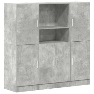 vidaXL Ensemble d'armoires de cuisine 3 pcs gris b&eacute;ton