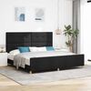vidaXL Cadre de lit avec t&ecirc;te de lit Noir 200 x 200 cm tissu