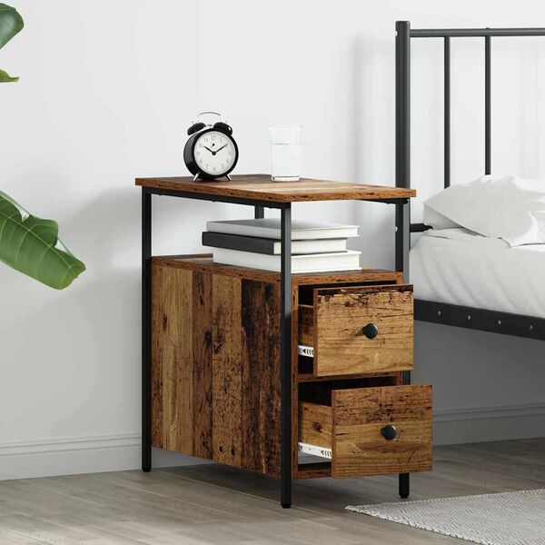 vidaXL Cabinet de chevet Bois ancien 30 x 60 x 60 cm Bois d'ing&eacute;nierie