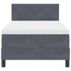 vidaXL Lit &agrave; ressort LED avec matelas Gris fonc&eacute; 90 x 200 cm Velours