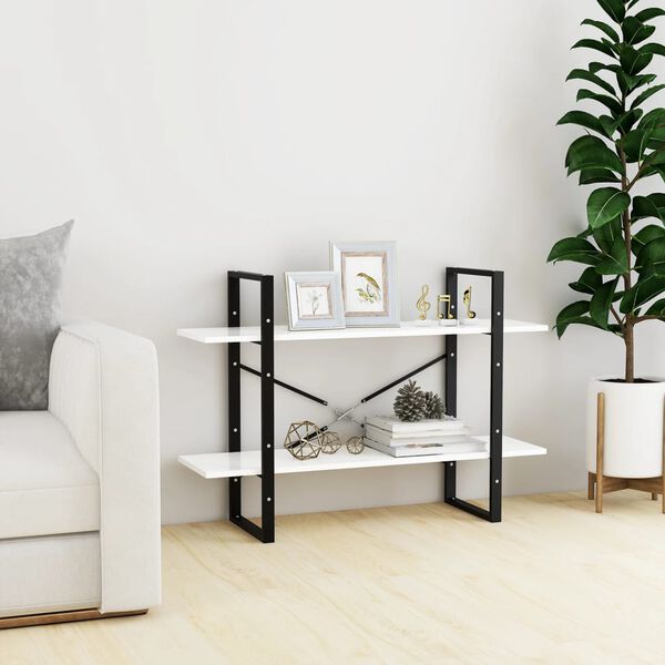 vidaXL Bibliothèque à 2 niveaux blanc 100x30x70 cm bois d'ingénierie